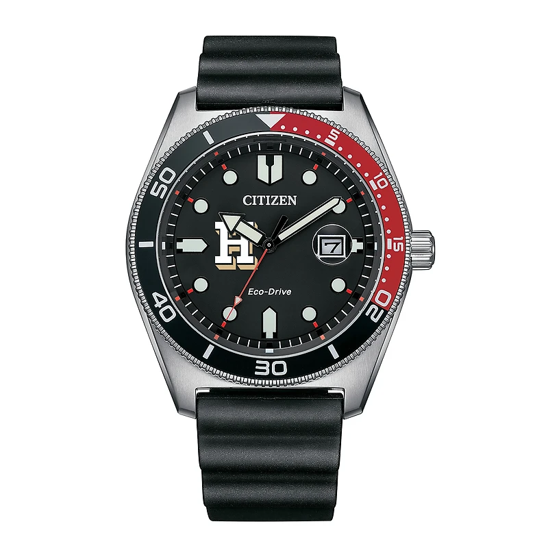Men's Citizen Watch Black Hamilton Continentals Eco-Drive Sport Casual Black Dial Watch with Polyurethane Strap