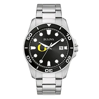 Men's Bulova Silver Oregon Ducks Sport Stainless-Steel Bracelet Watch