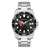 Men's Bulova Silver Texas Tech Red Raiders Sport Stainless-Steel Bracelet Watch