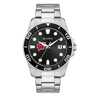 Men's Bulova Silver Wisconsin Badgers Sport Stainless-Steel Bracelet Watch