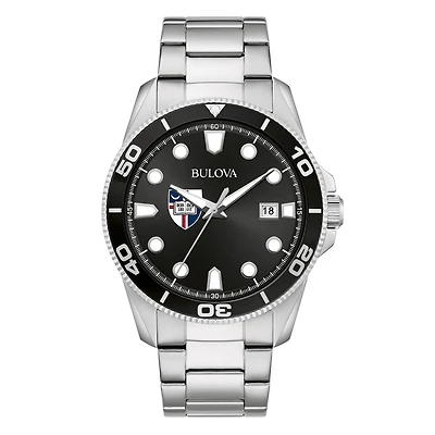 Men's Bulova Silver Catholic University Cardinals Sport Stainless-Steel Bracelet Watch