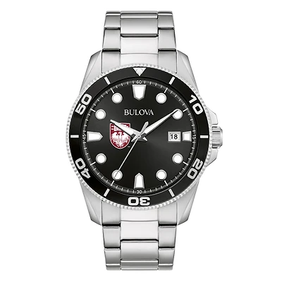 Men's Bulova Silver UChicago Maroons Sport Stainless-Steel Bracelet Watch