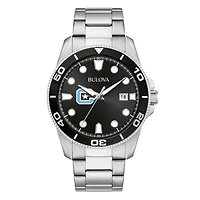 Men's Bulova Silver Citadel Bulldogs Sport Stainless-Steel Bracelet Watch