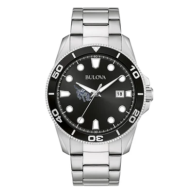 Men's Bulova Silver Colorado School of Mines Orediggers Sport Stainless-Steel Bracelet Watch