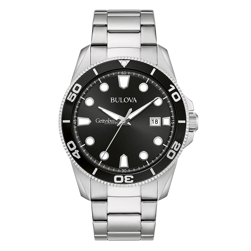 Men's Bulova Silver Gettysburg Bullets Sport Stainless-Steel Bracelet Watch