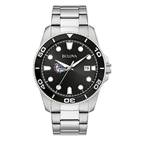 Men's Bulova Silver Gonzaga Bulldogs Sport Stainless-Steel Bracelet Watch