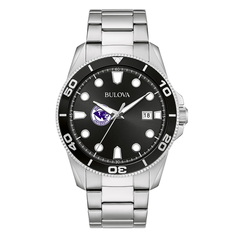 Men's Bulova Silver High Point Panthers Sport Stainless-Steel Bracelet Watch