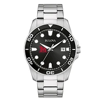 Men's Bulova Silver Miami University RedHawks Sport Stainless-Steel Bracelet Watch