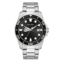 Men's Bulova Silver Montana Grizzlies Sport Stainless-Steel Bracelet Watch
