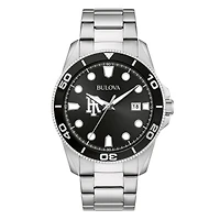 Men's Bulova Silver Rhode Island Rams Sport Stainless-Steel Bracelet Watch