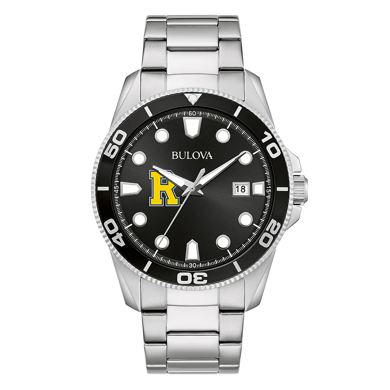 Men's Bulova Silver Rochester Yellow Jackets Sport Stainless-Steel Bracelet Watch