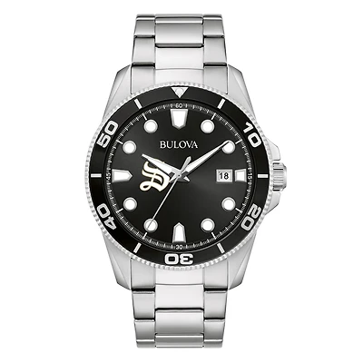 Men's Bulova Silver Sewanee Tigers Sport Stainless-Steel Bracelet Watch