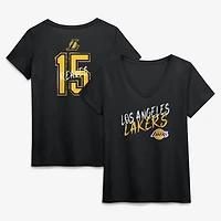 Women's Austin Reaves Black Los Angeles Lakers Hustle Name & Number V-Neck T-Shirt