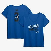 Women's Desmond Bane Blue Orlando Magic Hustle Name & Number V-Neck T-Shirt