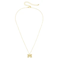 Women's CANVAS Style Michigan Wolverines Gold-Plated Pendant Necklace