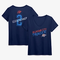 Women's Shai Gilgeous-Alexander Navy Oklahoma City Thunder Hustle Name & Number V-Neck T-Shirt