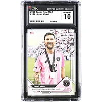 Lionel Messi Inter Miami CF 2025 Topps Now MLS Key Assists in Title Win Bag MLS Cup MVP Honors #144 CGC Authenticated 10 Card