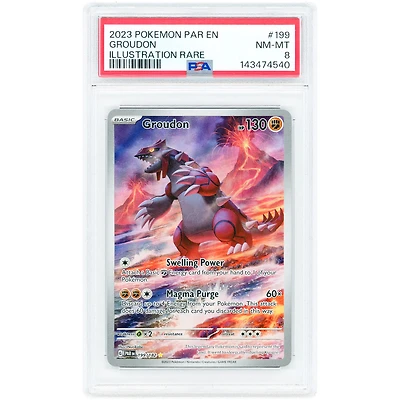Groudon 2023 Pokemon Paradox Rift Illustration Rare #199 PSA Authenticated 8 Card