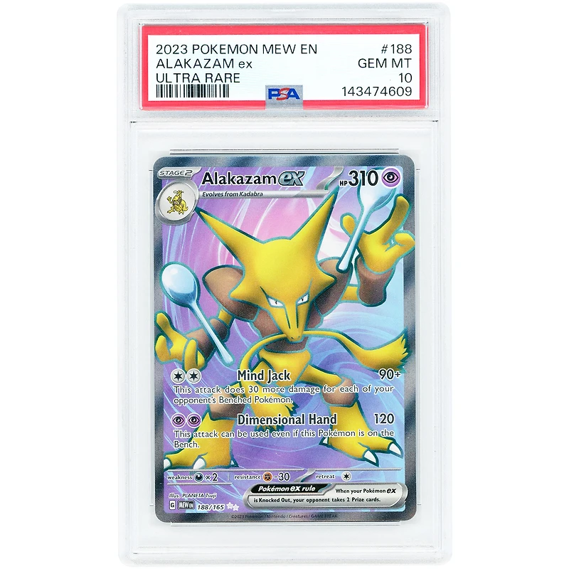 Alakazam EX 2023 Pokemon 151 Ultra Rare #188 PSA Authenticated 10 Card