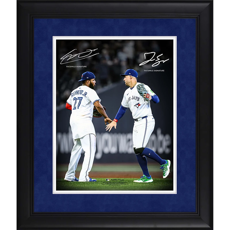 Vladimir Guerrero Jr. & George Springer Toronto Blue Jays Facsimile Signature Framed 11" x 14" Spotlight Photograph