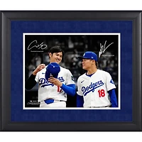 Shohei Ohtani & Yoshinobu Yamamoto Los Angeles Dodgers Facsimile Signature Framed 11" x 14" Spotlight Photograph