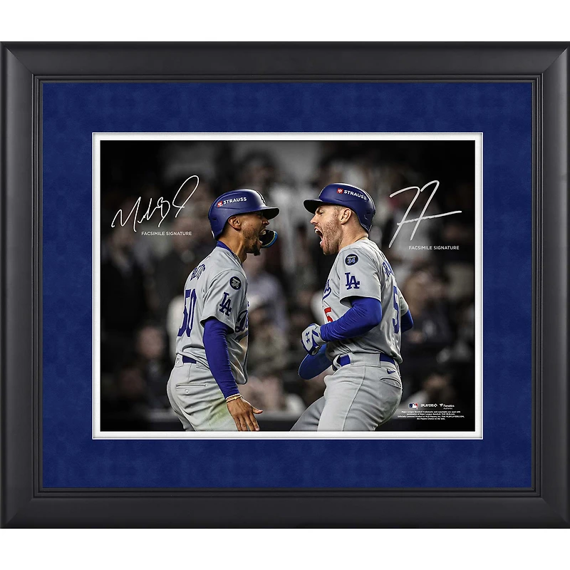 Mookie Betts & Freddie Freeman Los Angeles Dodgers Facsimile Signature Framed 11" x 14" Spotlight Photograph