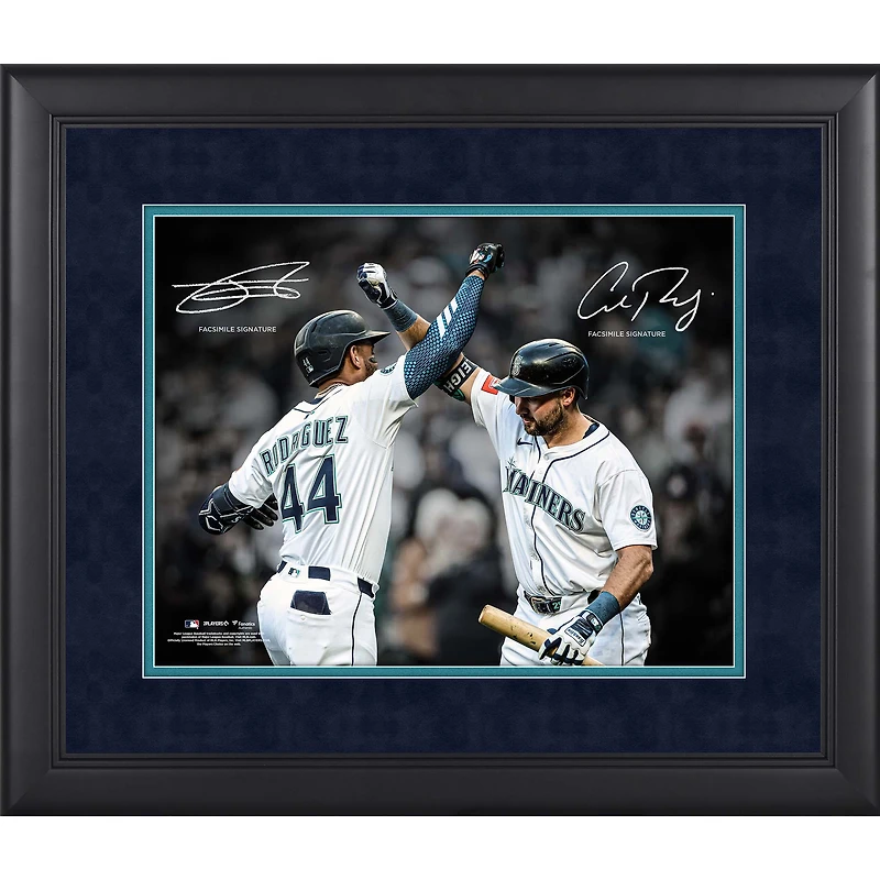Cal Raleigh & Julio Rodriguez Seattle Mariners Facsimile Signature Framed 11" x 14" Spotlight Photograph