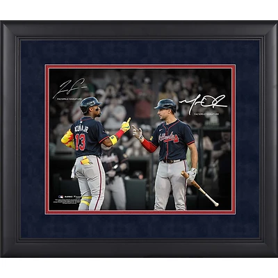 Ronald Acuña Jr. & Matt Olson Atlanta Braves Facsimile Signature Framed 11" x 14" Spotlight Photograph