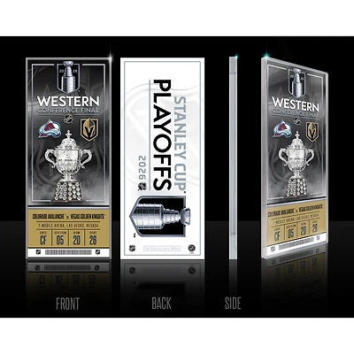 Highland Mint Vegas Golden Knights 2026 Western Conference Final Commemorative Ticket 3D Acrylic Block Art