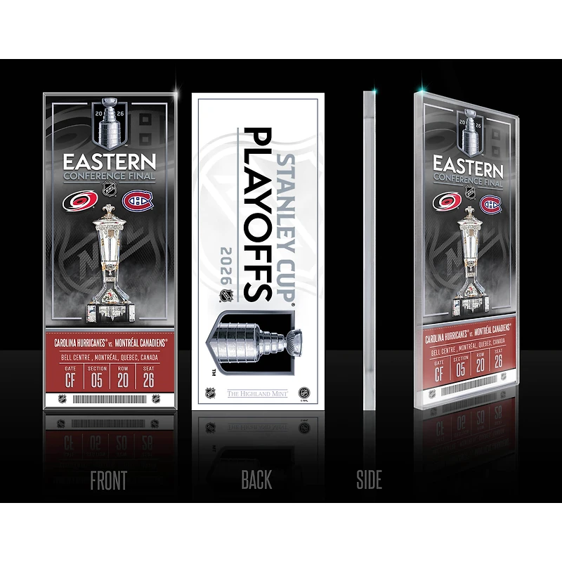 Highland Mint Montreal Canadiens 2026 Eastern Conference Final Commemorative Ticket 3D Acrylic Block Art
