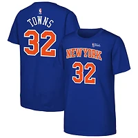 Youth Nike Karl-Anthony Towns Blue New York Knicks 2026 NBA Finals Name & Number T-Shirt