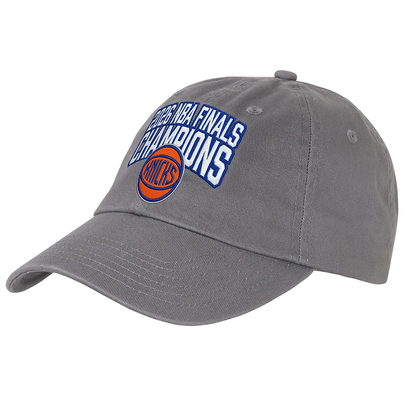 Youth Outerstuff Charcoal New York Knicks 2026 NBA Finals Champions Slouch Adjustable Hat
