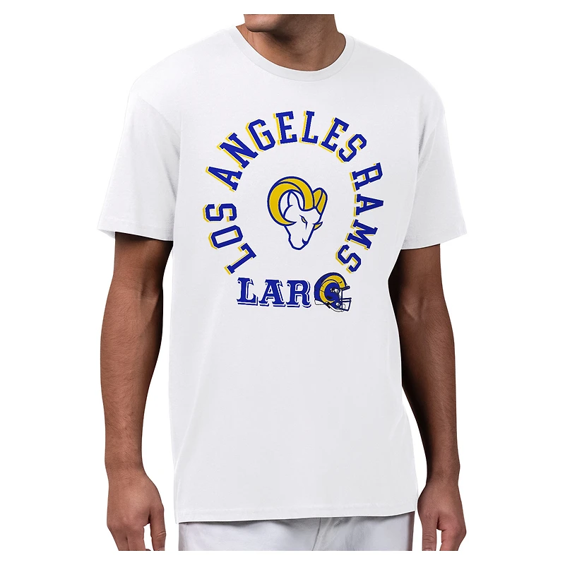 Men's Starter White Los Angeles Rams All-Around Fan Graphic T-Shirt