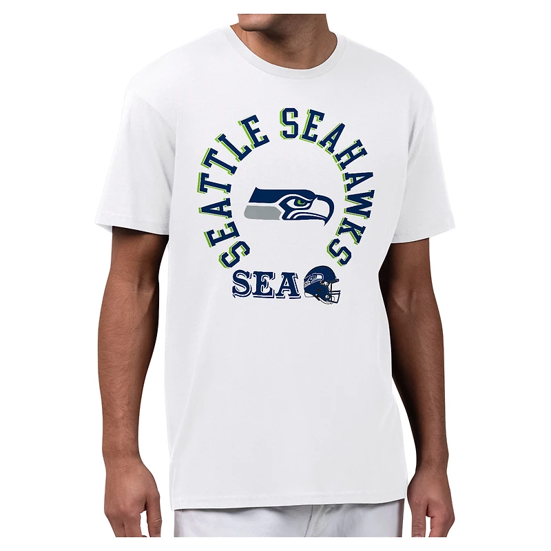 Men's Starter White Seattle Seahawks All-Around Fan Graphic T-Shirt