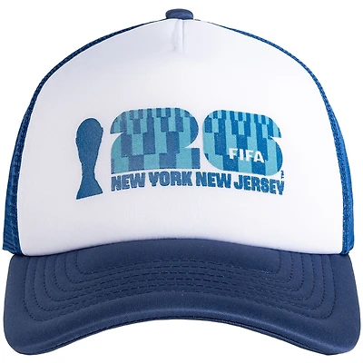 Unisex White/Blue FIFA World Cup 2026 New York/New Jersey Flagship Foam Adjustable Trucker Hat