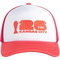 Unisex White/Red FIFA World Cup 2026 Kansas City Flagship Foam Adjustable Trucker Hat