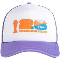 Unisex White/Purple FIFA World Cup 2026 San Francisco Bay Area Flagship Foam Adjustable Trucker Hat