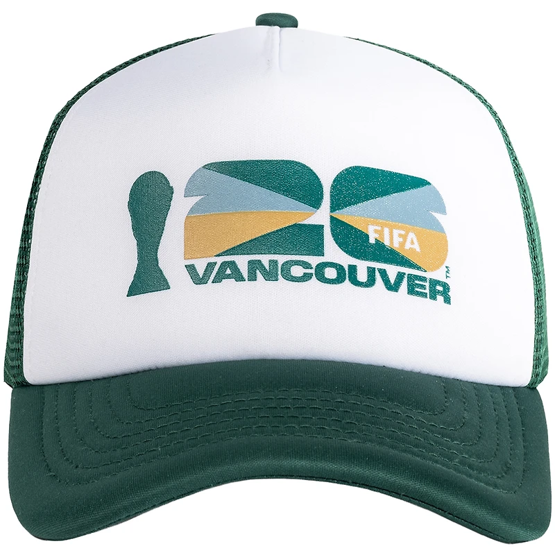 Unisex White/Green FIFA World Cup 2026 Vancouver Flagship Foam Adjustable Trucker Hat