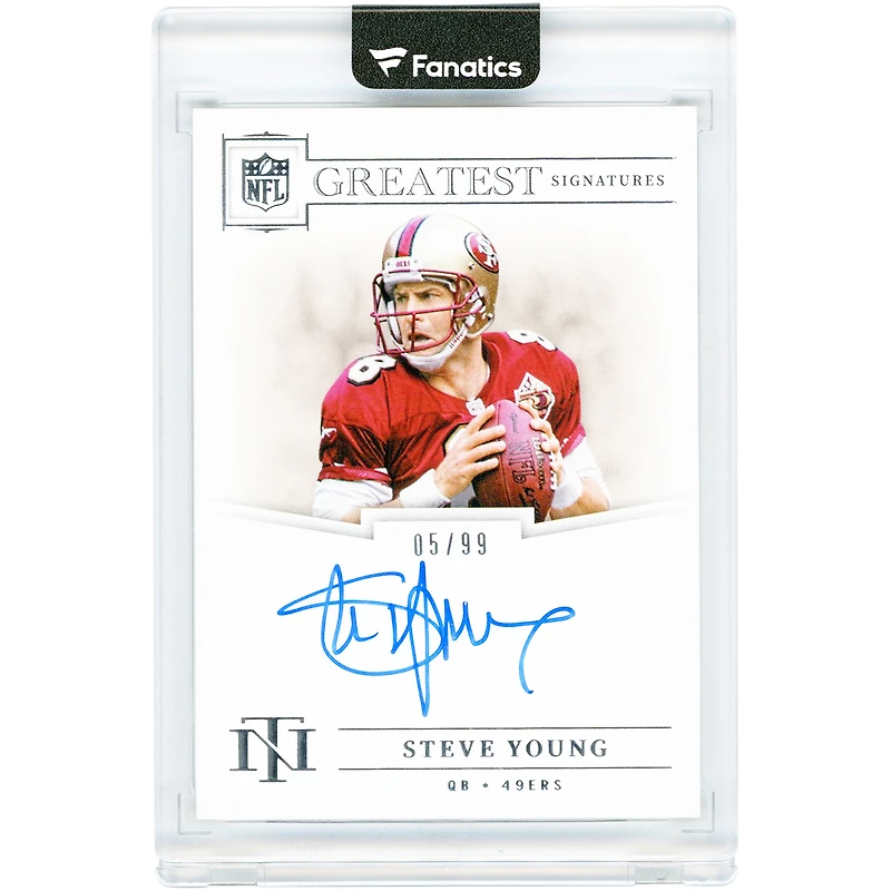 Steve Young San Francisco 49ers Autographed 2024 Panini National Treasures NFL Greatest #NFLG-SY #5/99 Card