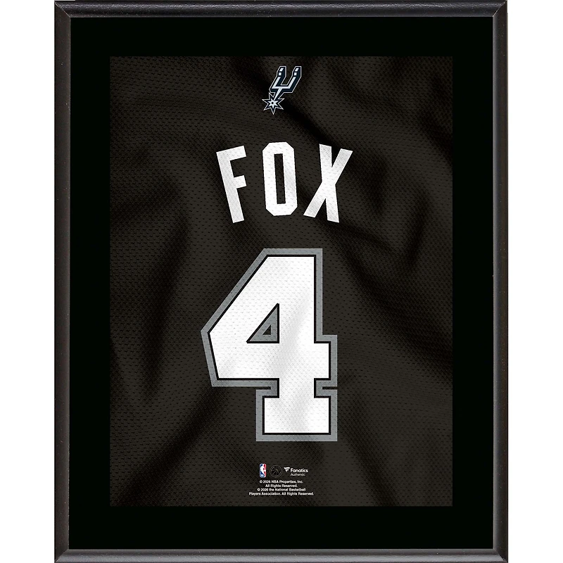De'Aaron Fox San Antonio Spurs 10.5" x 13" Jersey Number Sublimated Player Plaque