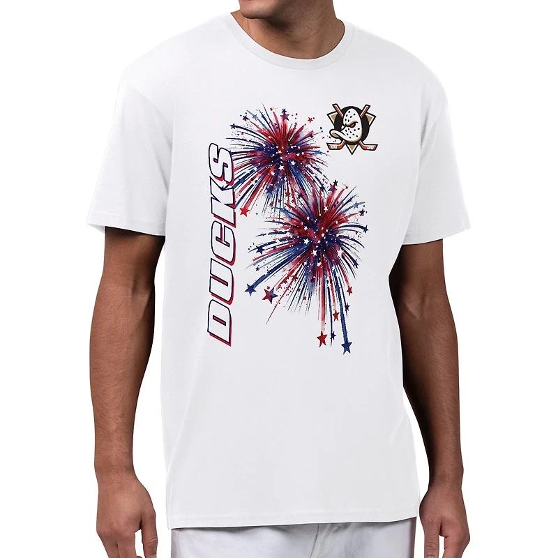 Men's Starter White Anaheim Ducks American Sparks T-Shirt