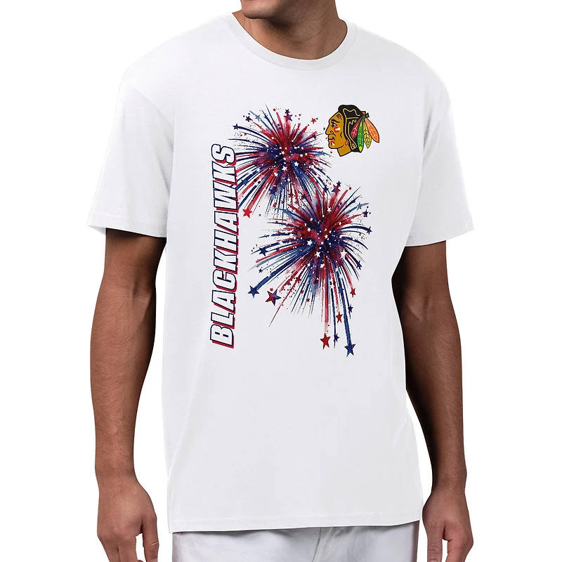 Men's Starter White Chicago Blackhawks American Sparks T-Shirt
