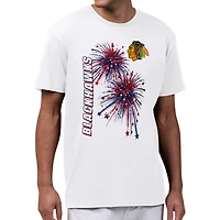 Men's Starter White Chicago Blackhawks American Sparks T-Shirt