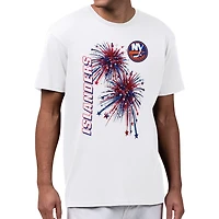 Men's Starter White New York Islanders American Sparks T-Shirt
