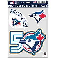 WinCraft Toronto Blue Jays 50th Anniversary Three-Piece Fan Decal Set