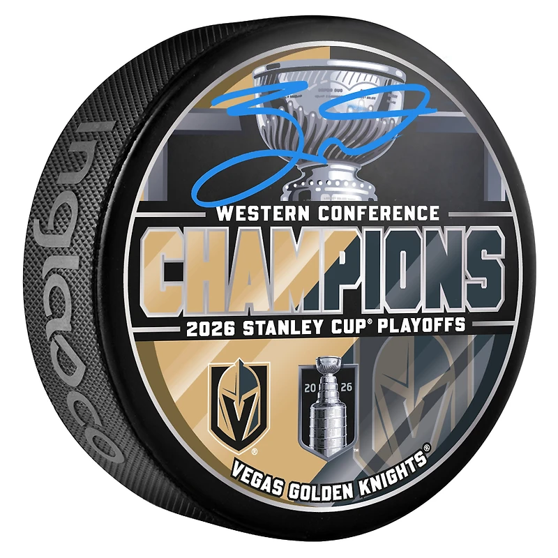 Jack Eichel Vegas Golden Knights Autographed 2026 Western Conference Champions Hockey Puck
