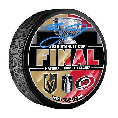 Jack Eichel Vegas Golden Knights Autographed 2026 Stanley Cup Final Dueling Matchup Hockey Puck