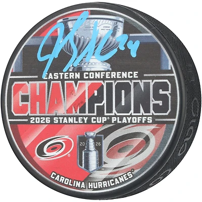 Jaccob Slavin Carolina Hurricanes Autographed 2026 Eastern Conference Champions Hockey Puck