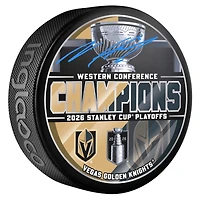 Noah Hanifin Vegas Golden Knights Autographed 2026 Western Conference Champions Hockey Puck