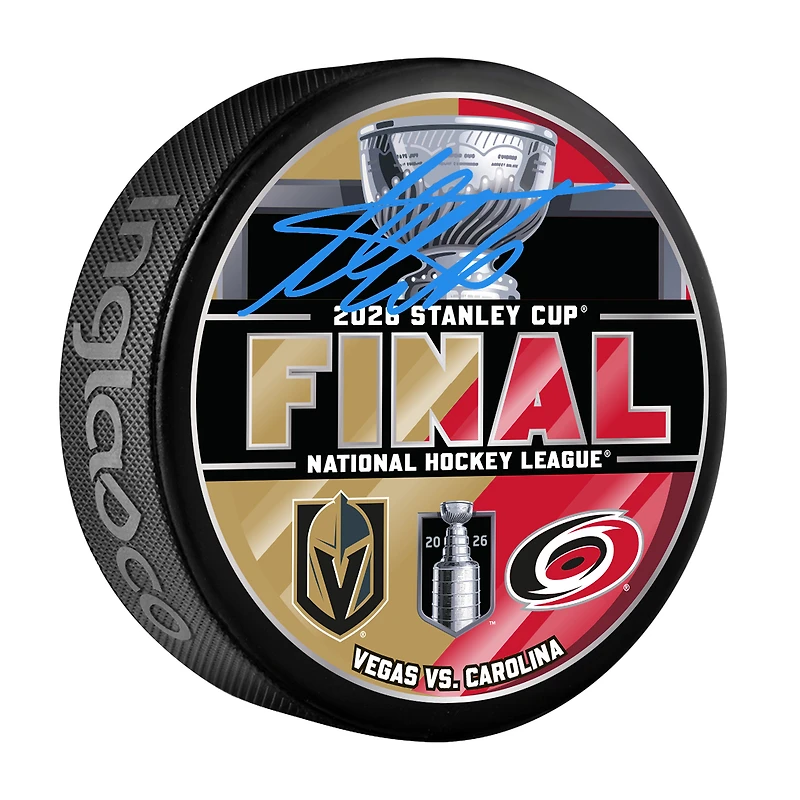 Adin Hill Vegas Golden Knights Autographed 2026 Stanley Cup Final Dueling Matchup Hockey Puck